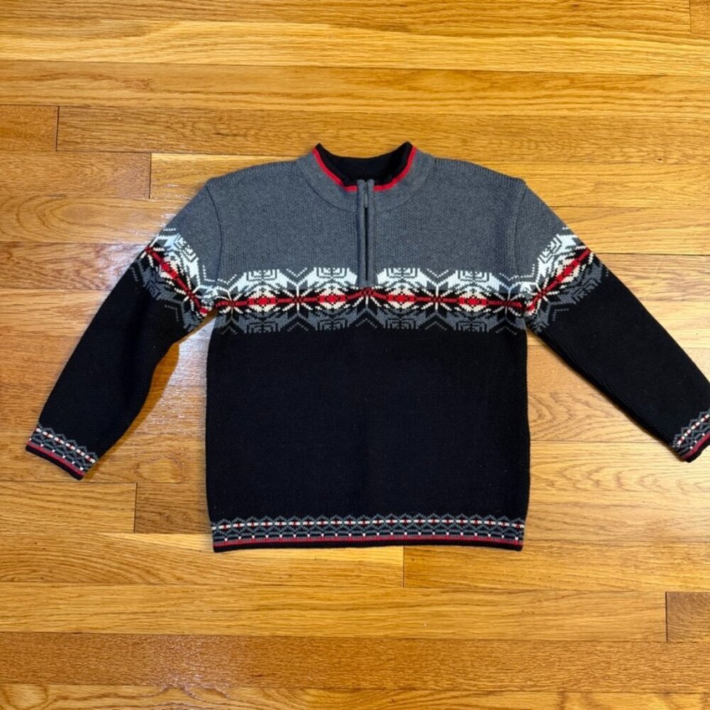 Hanna Andersson 1/4 Zip Fair Isle Nordic Sweater - Kids Size 5 (110)